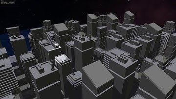 OpenGL City Scene [with water tiles]