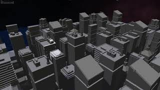 OpenGL City Scene [with water tiles]