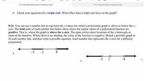 8.1.2 Day 2 More graphs of Polynomial Functions