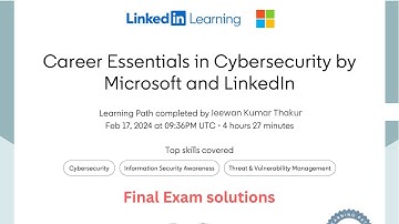 Free Cybersecurity CERTIFICATE by Microsoft and LinkedIn 2025 solutions | Final  answer | (Set-3)