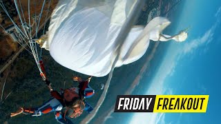Friday Freakout: Skydiver&#39;s Parachute Snags On Camera, Cutaway Helmet Slams Into Ground