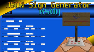 JSON / Command Sign Generator for Minecraft (visit rsdg.tk)