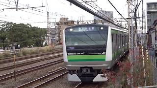 間近！JR横浜線E233系H022編成東神奈川ストレート通過