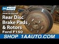 How To Replace Rear Disc Brake Pads and Rotors 2004-10 Ford F150