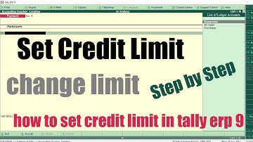 Tally ERP9  Set Credit Limit for Customers | Change Credit Limit  Alteration | credit limit
