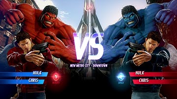 Red Hulk and Chris and Blue Hulk vs Chris - MARVEL VS. CAPCOM: INFINITE