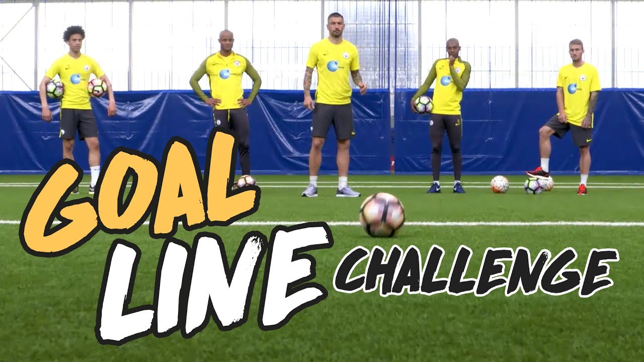 Man City Goal Line Challenge Sane Kompany Kolarov Fernandinho Garcia Man City Goal Line Challenge Sane Kompany Kolarov Fernandinho Garcia