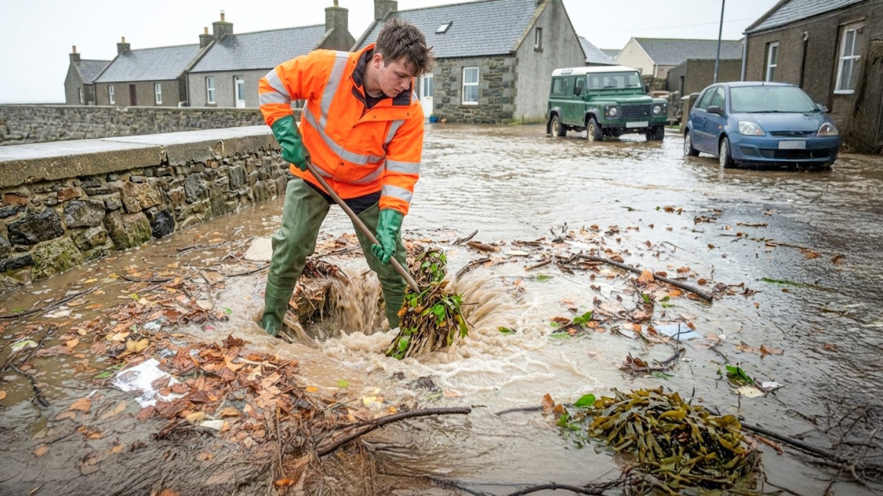 Storm Drain Cleanup Saves Flooded Street After Heavy Rain - YouTube