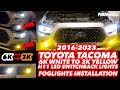 2016-2023 TOYOTA TACOMA H11 LED 3K TO 6K SWITCHBACK FOG LIGHT BULBS INSTALLATION