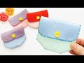 【簡単】可愛いミニポーチの作り方！フェルトで作る小物 | How to Make a Mini Pouch - DIY Coin Purse