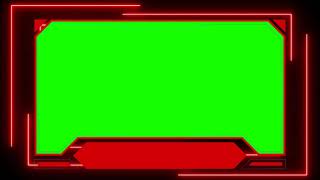 Green Screen neon Frame, border, moldure, chroma key frame,neon border, face cam 4K 15