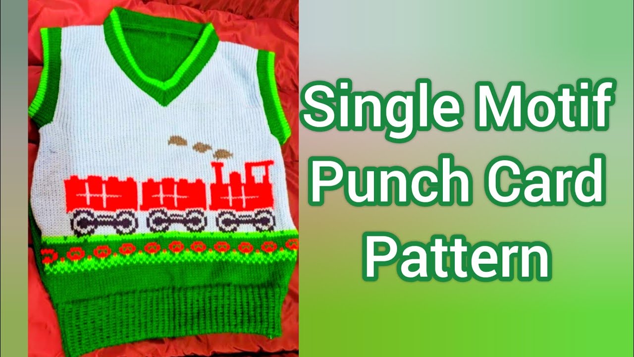 Single Motif machine knitting  Pattern// Baby Vest//