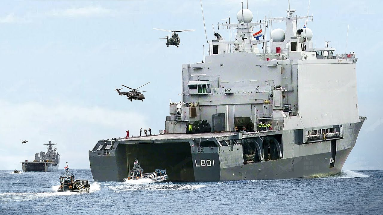 US Allies Massive Amphibious Drills with Super Advanced Dutch Navy Ship ...