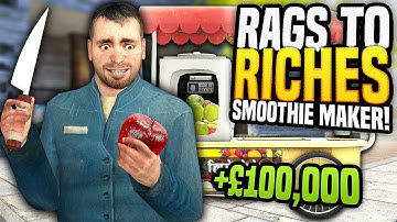 NEW FRUIT SLICER JOB IS EPIC - Gmod DarkRP | Rags to Riches #15 (Smoothie Stand)