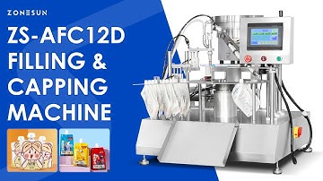ZS-AFC12D Automatic Spout Pouch Piston Pump Liquid Filling Capping Machine