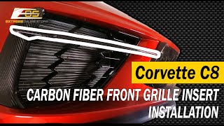 Extreme Online Store | Corvette C8 Carbon Fiber Front Grille Insert installed by@THECORVETTECHANNEL