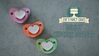 Cupcake toppers: Fondant baby dummies cake decorating tutorials