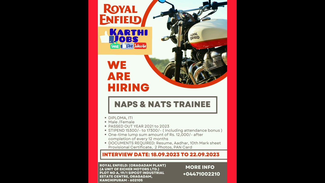 Royal Enfield company job opening 