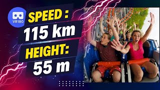 Roller Coaster - A fall of 55 metres at 115 km/h - 3D VR180