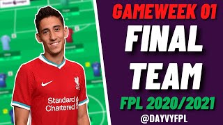 JOTA vs. TSIMIKAS! My FINAL Gameweek 1 Team! FPL Fantasy Premier League 2021/2022!