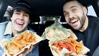 CHICKEN WING TASTE TEST with DAVID DOBRIK!! (SPICY)