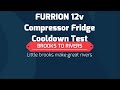 FURRION 12v compressor fridge cooldown test