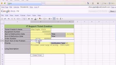 SEAL Micro-Apps : Plant maintenance via Google Docs