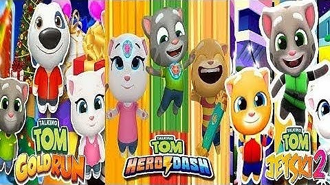 TALKING TOM GOLD RUN VS TALKING TOM HERO DASH VS TALKING TOM JETSKI 2 FULL GAMEPLAY