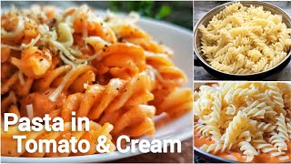 Pasta in Tomato & Cream | Spicy Fusilli Pasta in Cheesy Red Sauce
