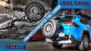 Up Close Trail Swing By Dirtcom. Hitch Mounted Tire Carrier Details And Offroad Test