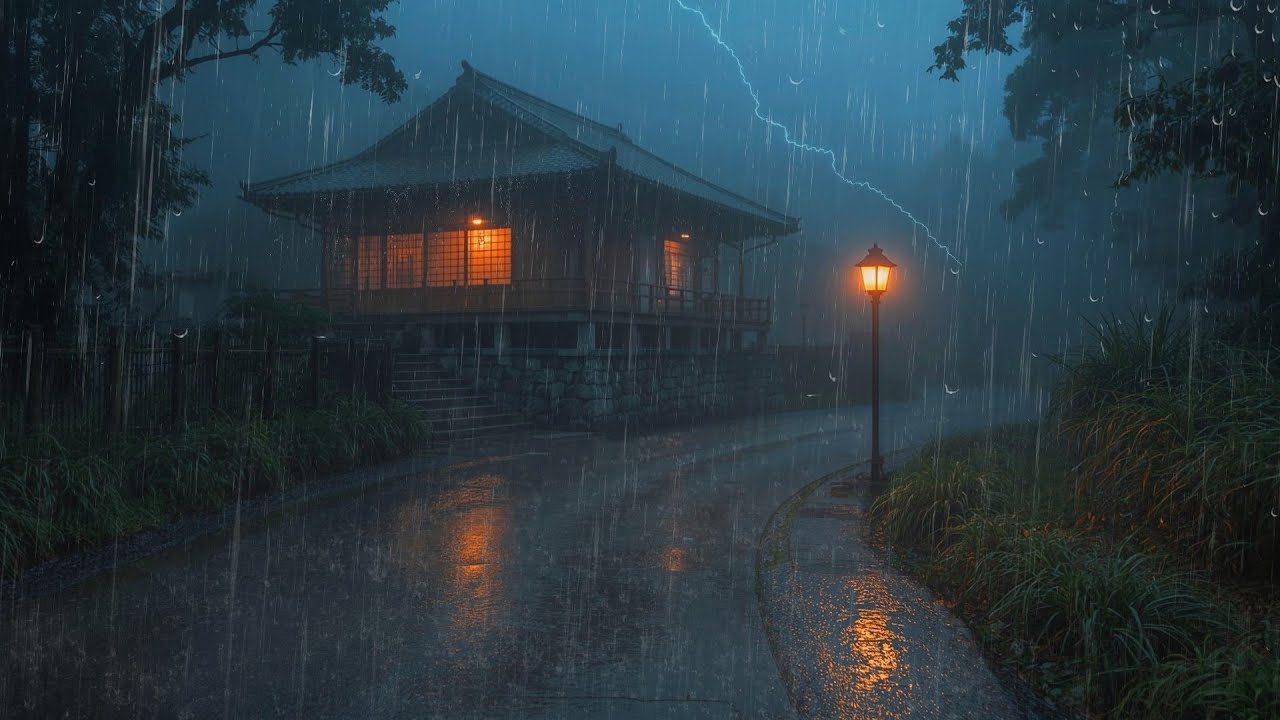 🔴 Heavy Rain and Thunder Sounds for Sleeping - Forest Night | Perfect Thunderstorm for Rest, Live