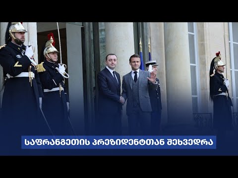 ირაკლი ღარიბაშვილი საფრანგეთის პრეზიდენტ ემანუელ მაკრონს შეხვდა