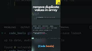 How to remove the duplicate value of an array in #javascript?  #duplicate  #value #shorts #code