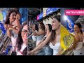 Sonal Chauhan shocked when RohitSharma showed bat towards her whilegoing dressing room
