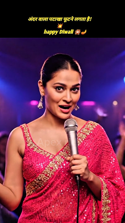दीवाली पर बॉयफ्रेंड का अंदर वाला पटाखा 😁🎇🤣Hot Pink Saree Girl Standup Comedy#funny #russia