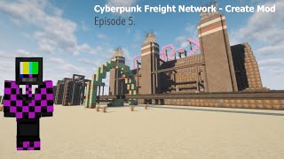 I Built a Cyberpunk Freight Network - Create Mod Mincraft - Ep 5.