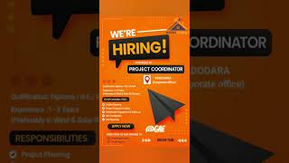 KVGGN Synergy Private Limited #Hiring #ProjectCoordinator #RenewableEnergy #SolarJobs #WindEnergy
