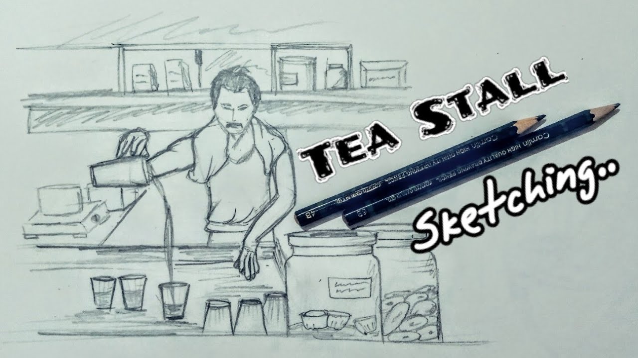 Tea stall sketching. Topic Chae wala YouTube