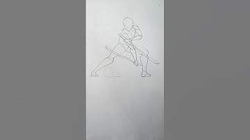 How I draw Attack pose (dynamic   poses) #shorts #howtodrawposes #howtodrawdynamicposes #drawingpose