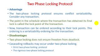 Unit - 7 - Lecture 07 Type of 2PL Protocol and Timestamp Based Protocol