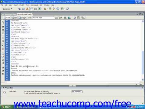HTML Tutorial Definition Lists Training Lesson 6.4