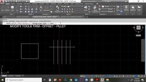 6 MODIFY TOOLS TRIM   OFFSET   FILLET USING AUTOCAD