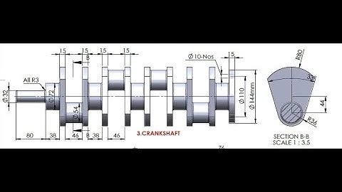 crank shaft design for 4 piston assembly in solidworks