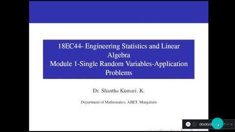 18EC44  MODULE 1- Review of Basic Topics and Application Problems  - Class 1| Dr Shantha Kumari K |