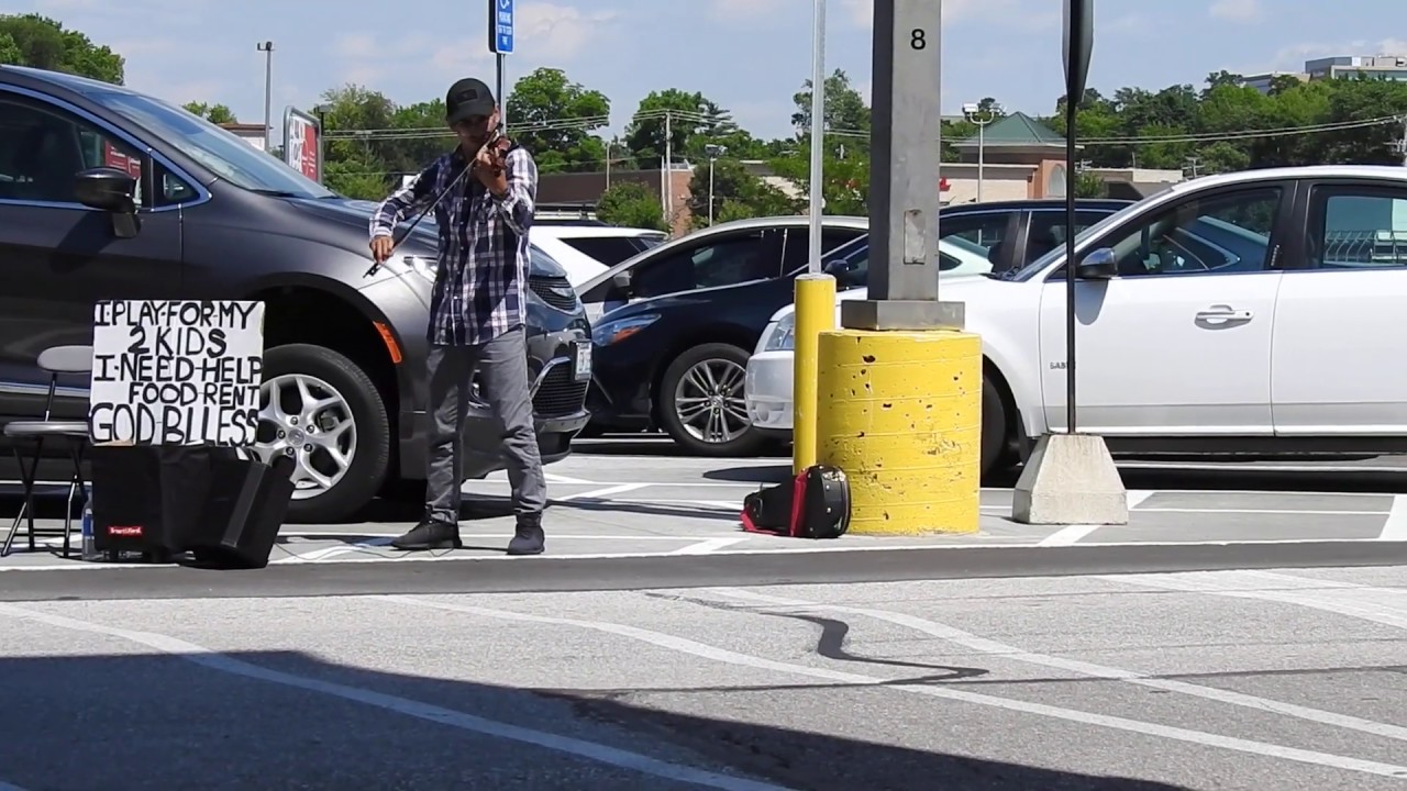 Man Plays Violin in Store Parking Lot YouTube