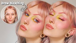 Dyeing my brows PINK and finally a MAKEUP TUTORIAL 😙✨