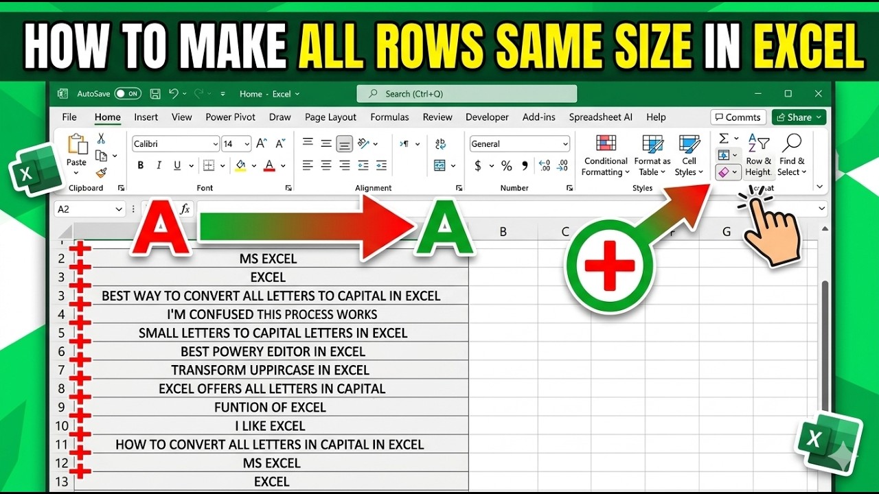 How to Make All Rows Same Size in Excel | The Quickest Way to Make All ...