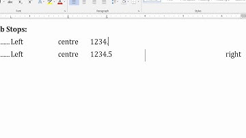 MS Word 2013 Tab Stops