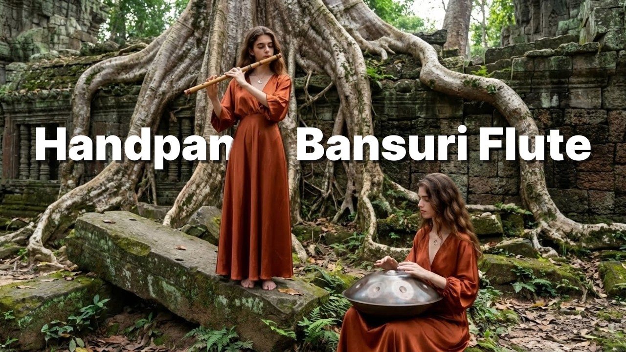 🗿 Ancient Jungle Temple Music | Handpan & Bansuri Flute for Grounding & Healing (1-Hour)