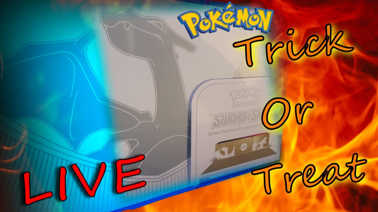 LIVE POKEMON CHARIZARD UPC TRICK OR TREAT OPENING livestream live pokemon charizard upc trick or treat opening livestream